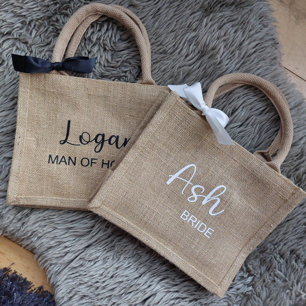 Personalised Bridesmaid Jute Bag, Hen Party Gift, Bridesmaid Gift Bag