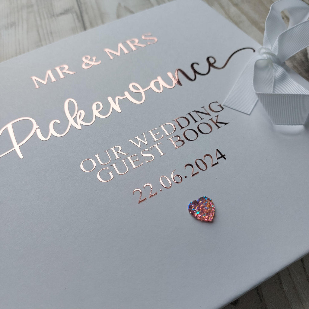 Personalised Wedding Guest Book: Custom Names & Date