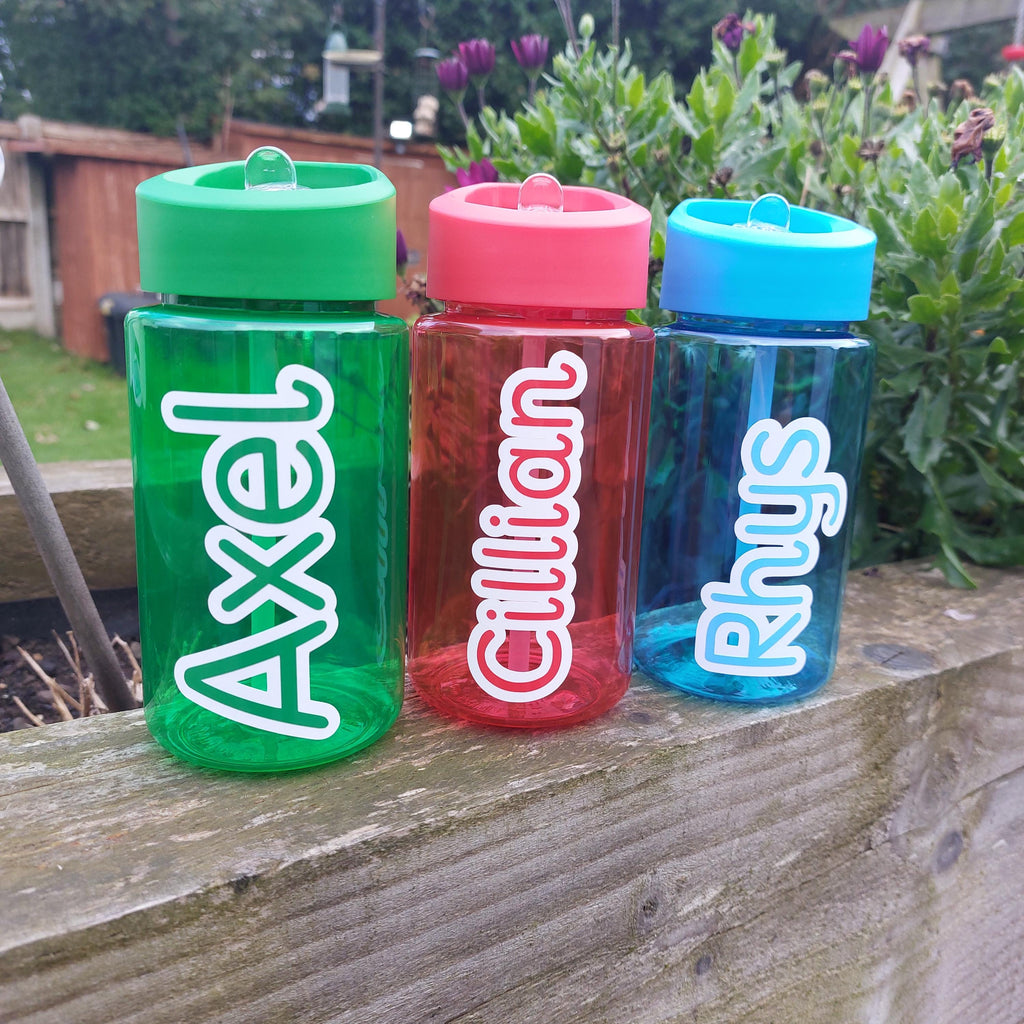 Personalised Kids Water Bottle, Back to School Name Bottle, 500ml Name Water Bottle