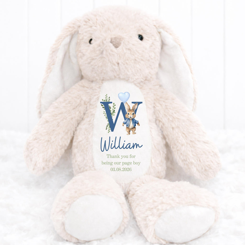 Personalised Page Boy Bunny, Page Boy Keepsake Gift, Thank You Page Boy Gift