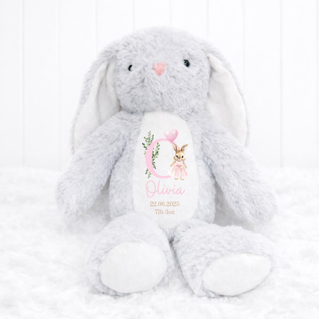 Personalised Baby Bunny Keepsake Teddy, Personalised Baby Gift, New Baby Gift, Baby Keepsake Gift, Baby Boy, Baby Girl