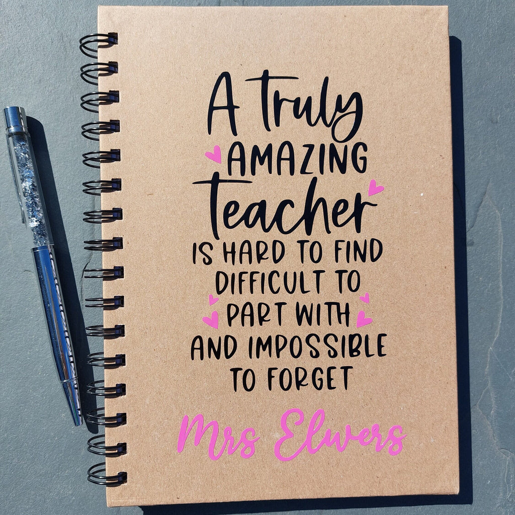 Personalised Teacher Appreciation Notebook: Teacher Thank You Gift, Kraft A5