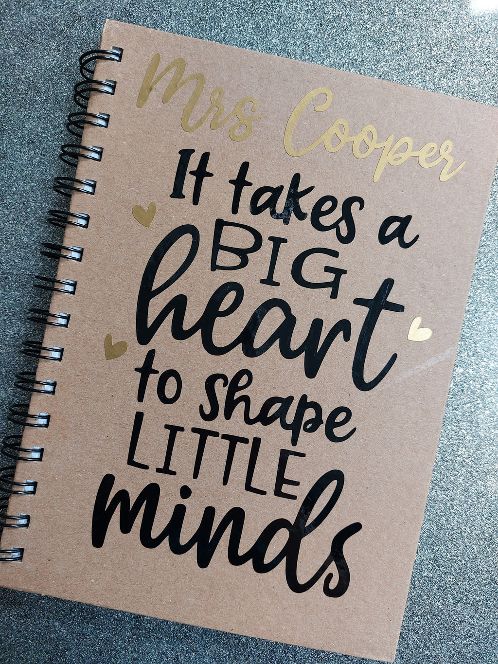 Personalised Teacher Notebook: Kraft A5, Thank You Teacher Gift