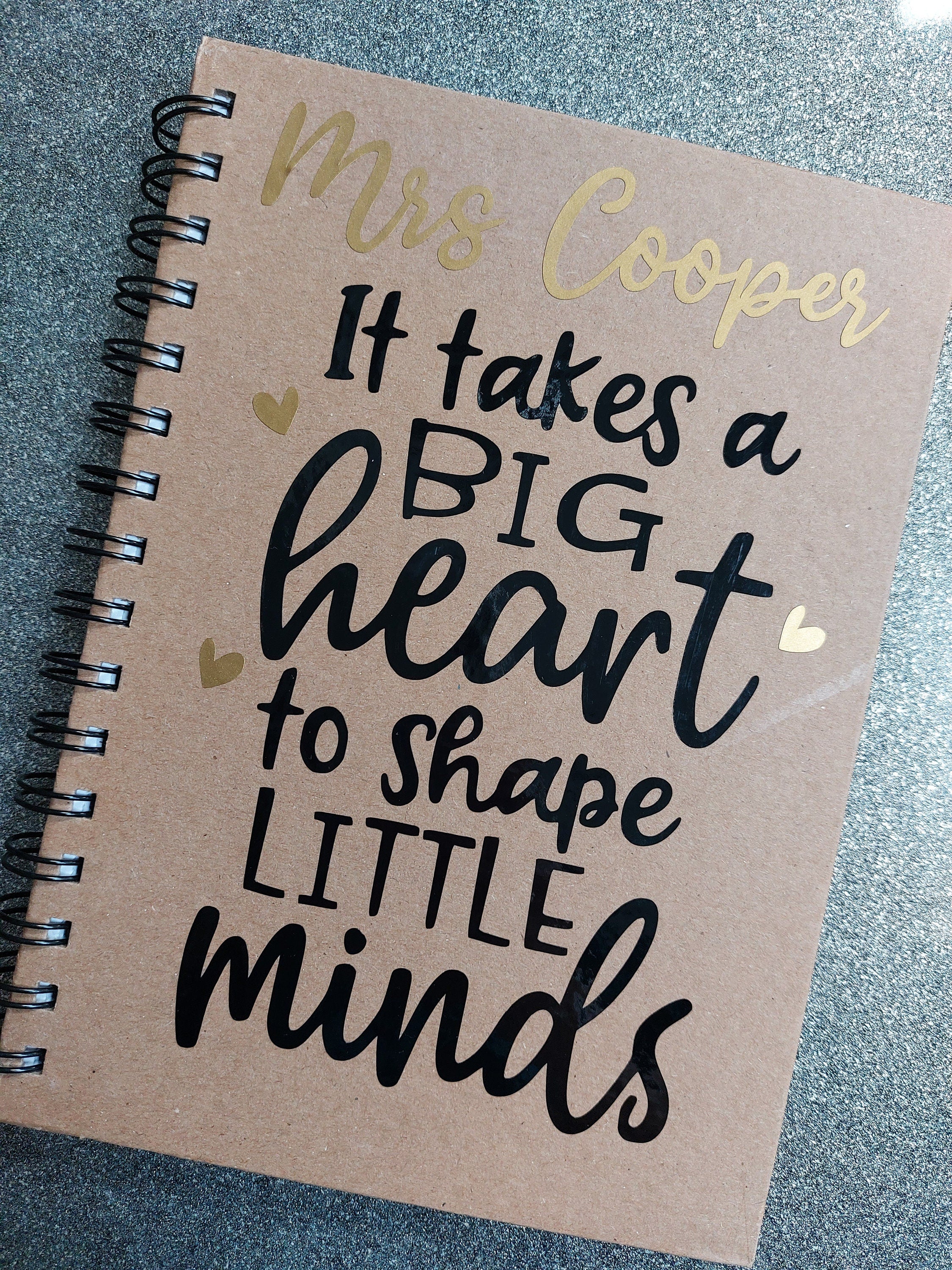 Personalised Teacher Notebook: Kraft A5, Thank You Teacher Gift