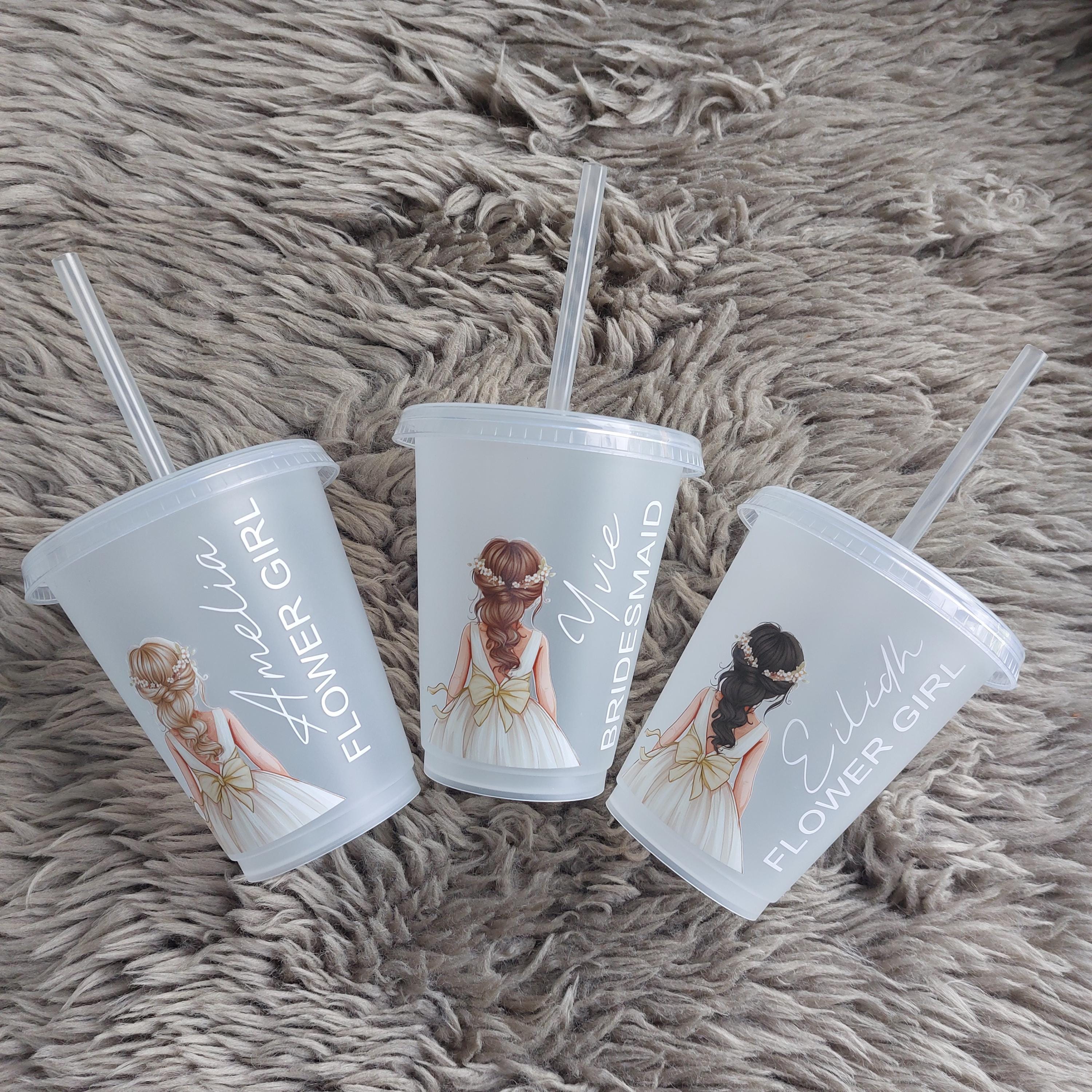 Personalised Flower Girl Cold Cup, Flower Girl Wedding Favour, Flower Girl Gift, Wedding Party Gifts, Flower Girl Cup, Bridal Party Gift