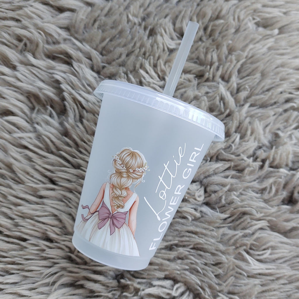Personalised Flower Girl Cold Cup, Flower Girl Wedding Favour, Flower Girl Gift, Wedding Party Gifts, Flower Girl Cup, Bridal Party Gift