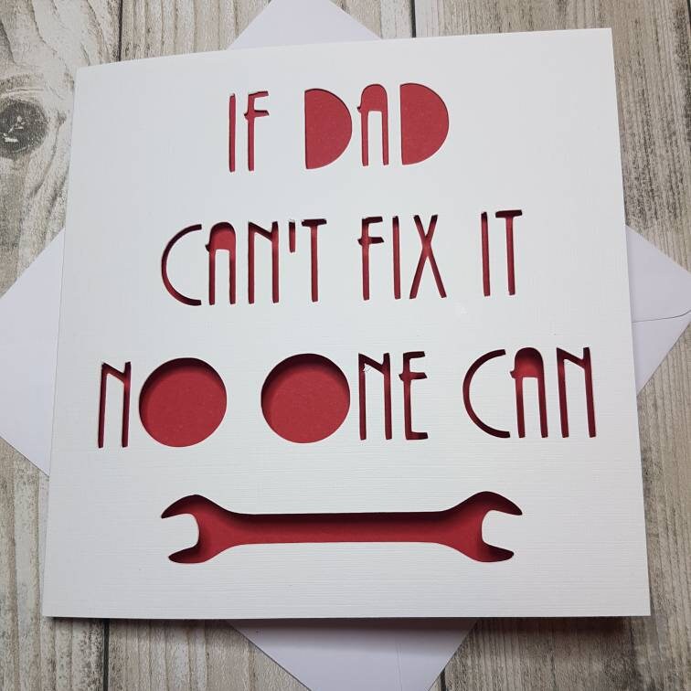 'If Dad Can't Fix It' Papercut Card, Funny Father's Day Card