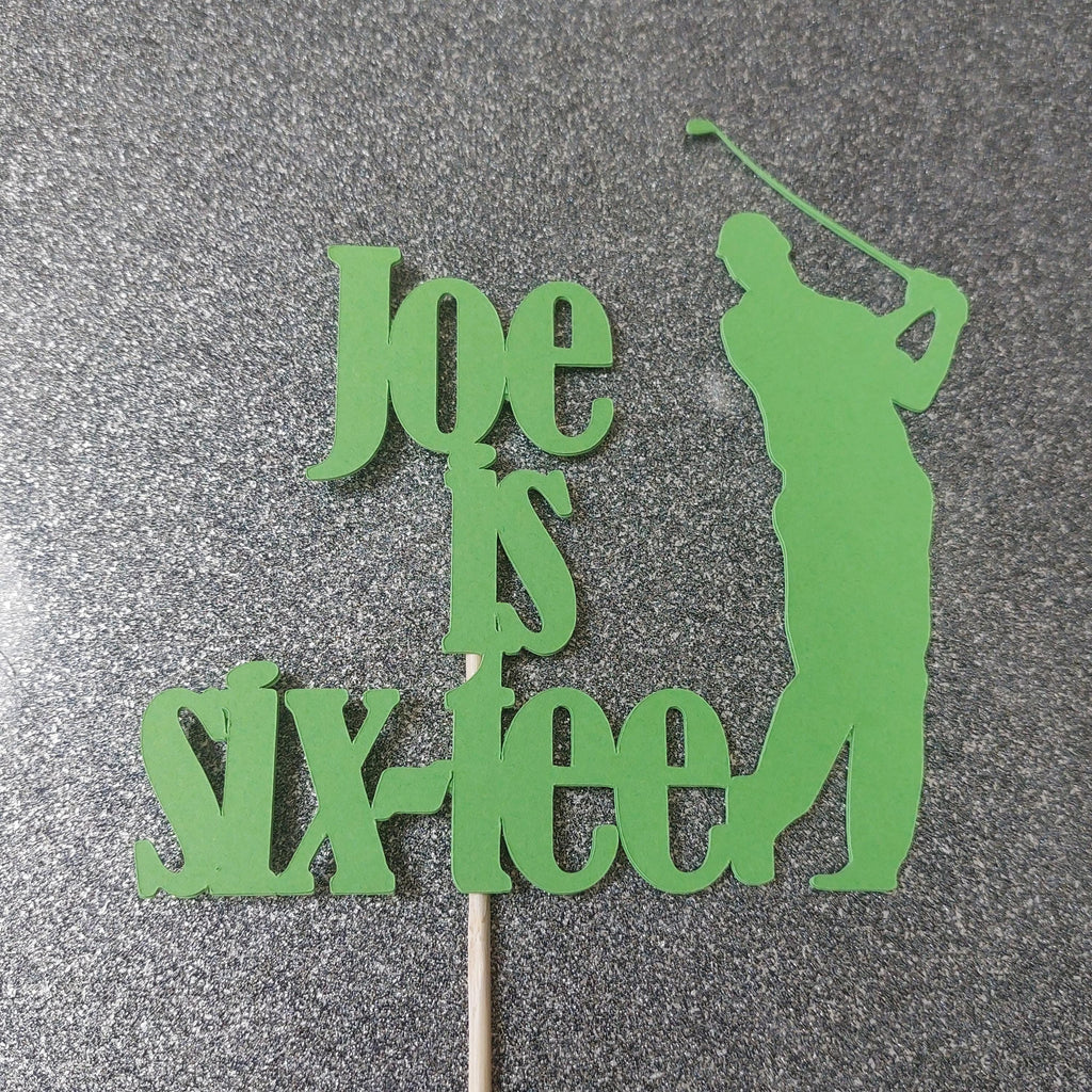 Personalised 60th Birthday Golf Cake Topper: Six-tee