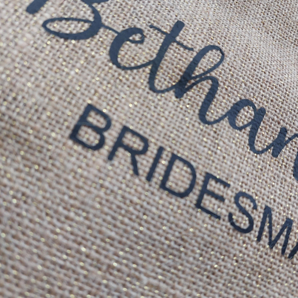 Personalised Bridesmaid Jute Bag, Hen Party Gift, Bridesmaid Gift Bag