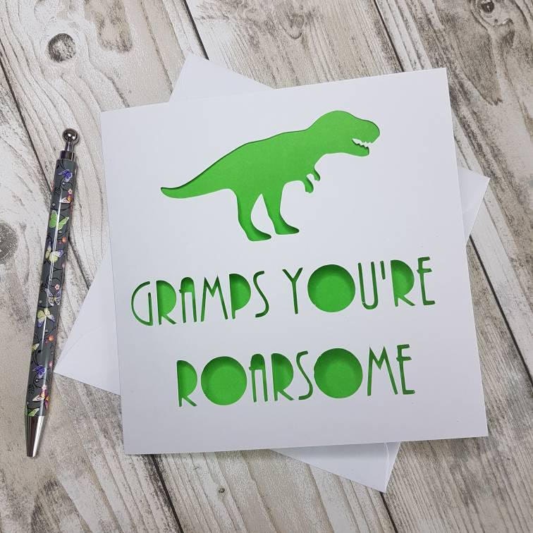 Dinosaur Dad Card: 'Daddy You're Roarsome' Birthday Card