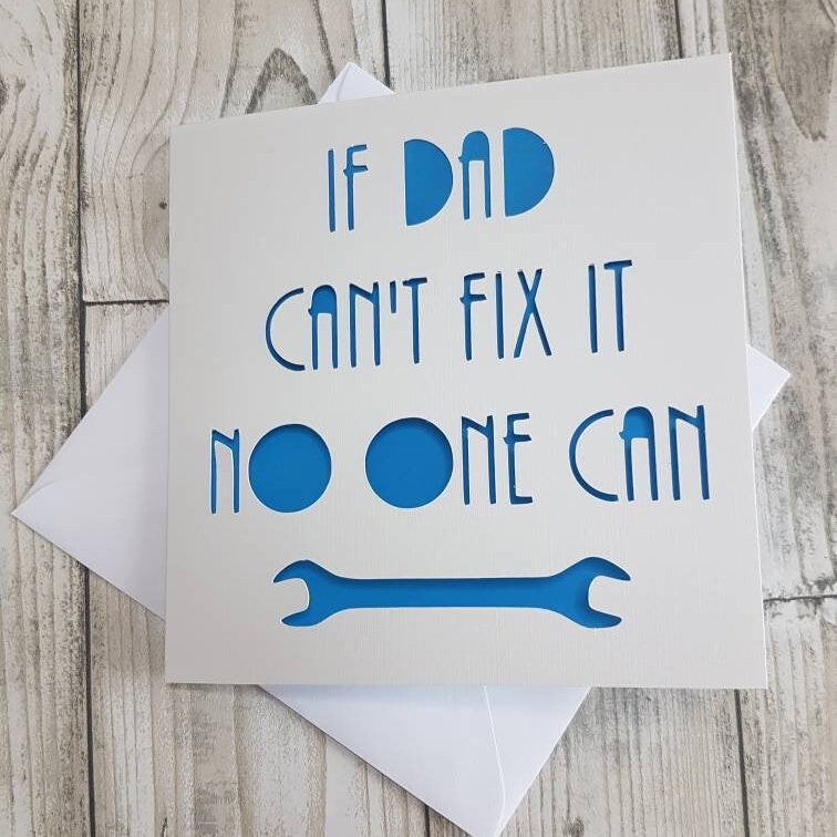 'If Dad Can't Fix It' Papercut Card, Funny Father's Day Card
