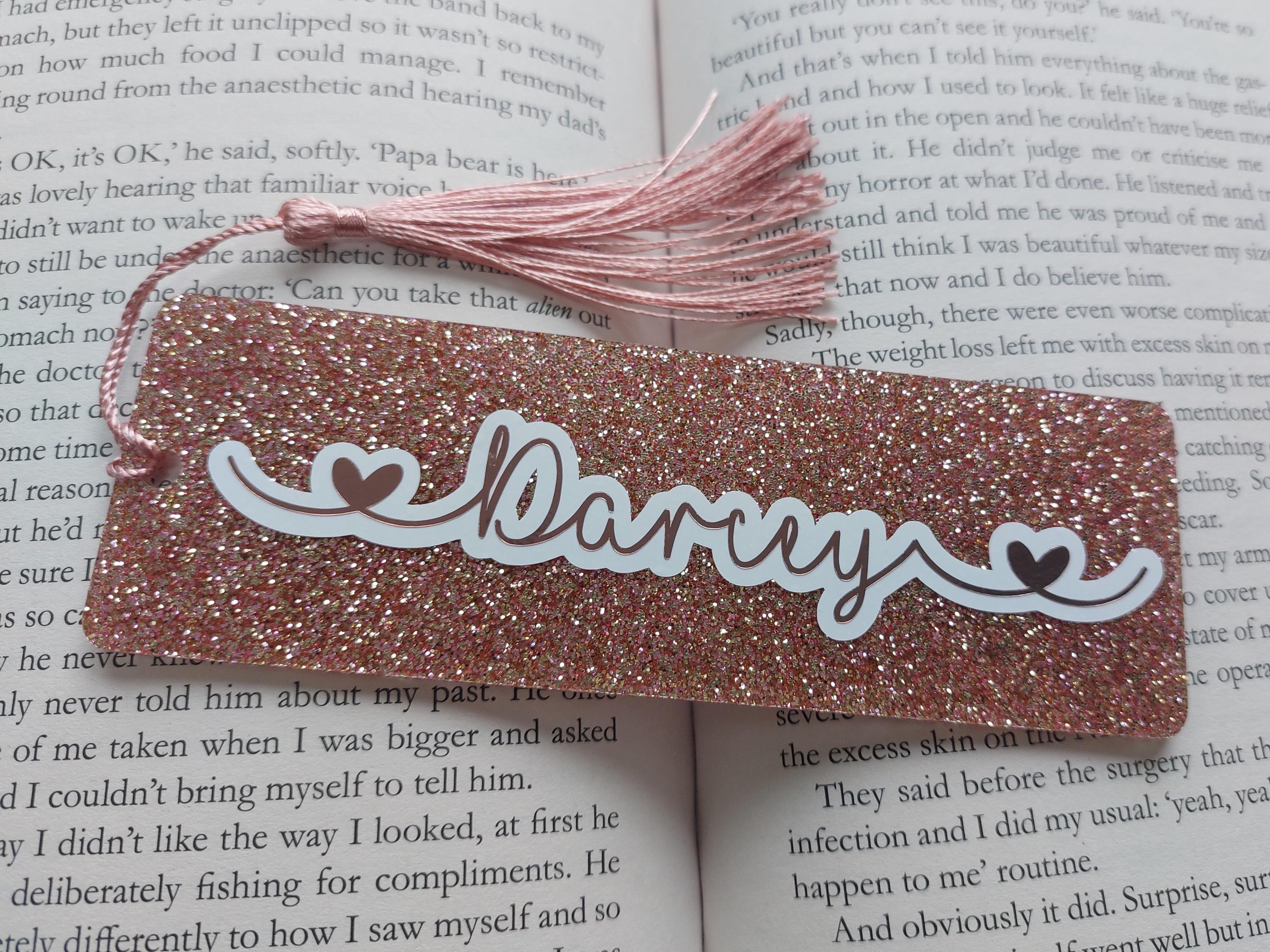 Personalised Glitter Acrylic Bookmark with Tassel