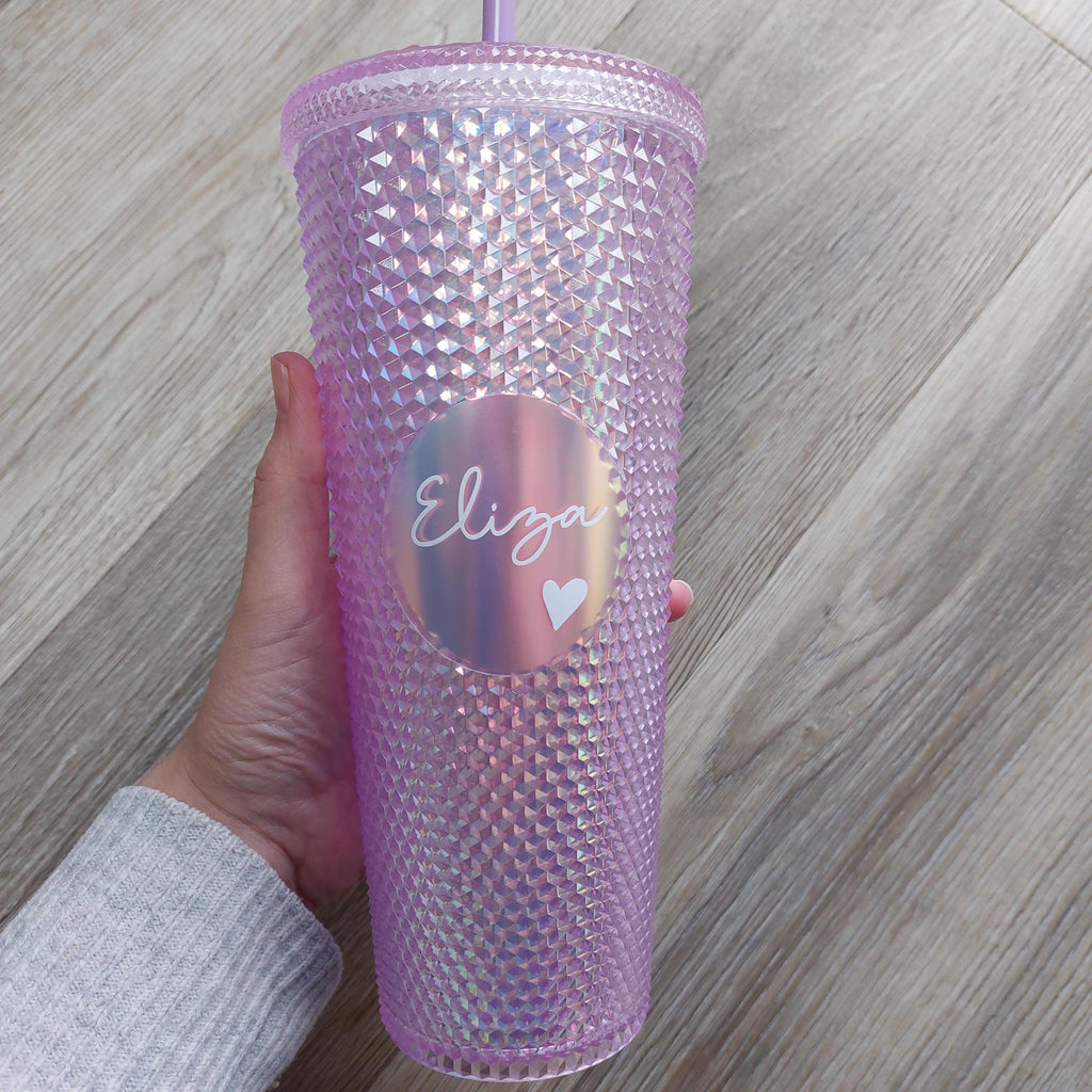 Personalized Studded Tumbler, 24oz Reusable Cup, Christmas Gift