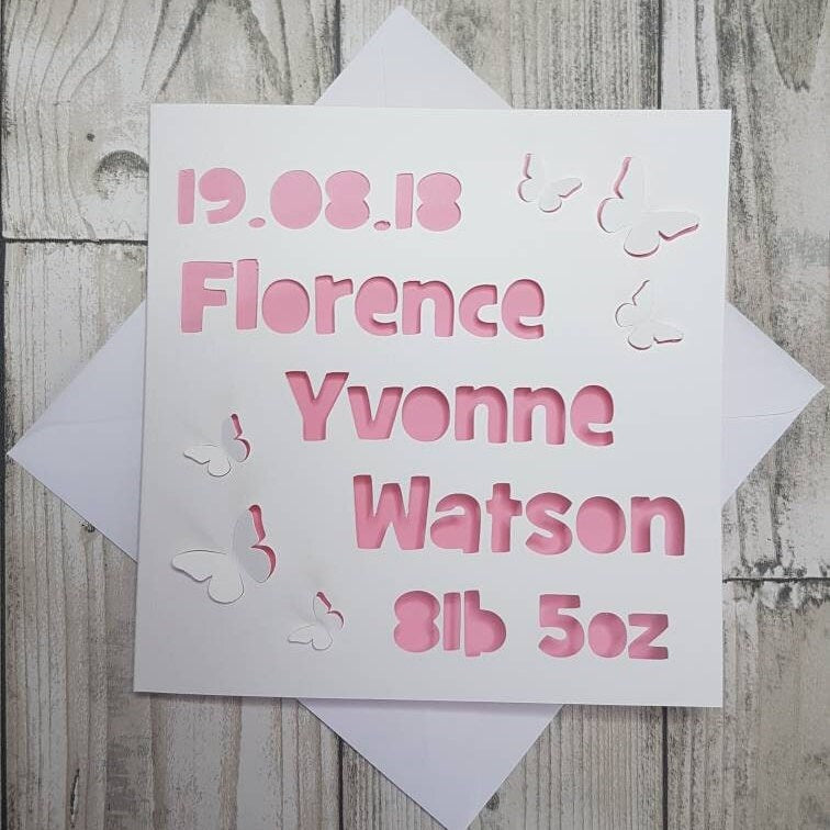 Personalised New Baby Card: Handmade Congratulations Card
