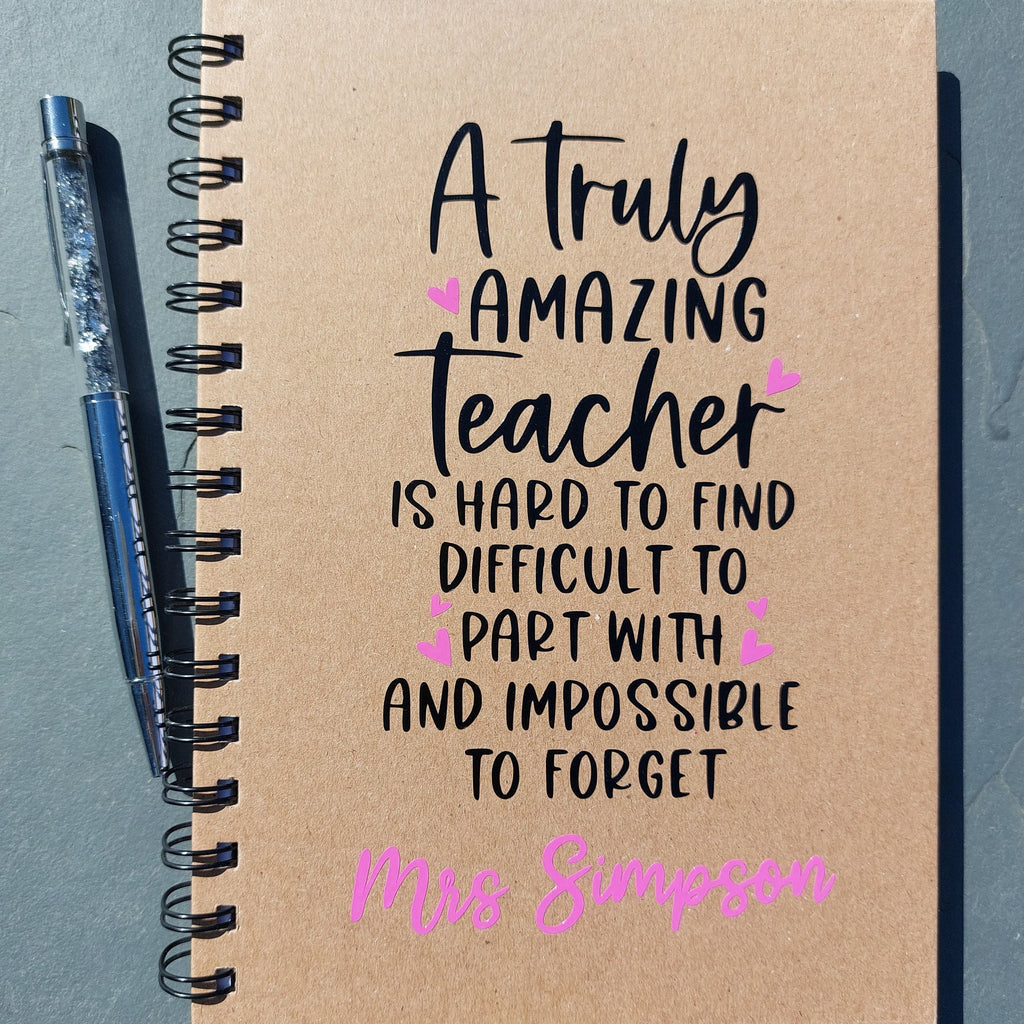 Personalised Teacher Appreciation Notebook: Teacher Thank You Gift, Kraft A5