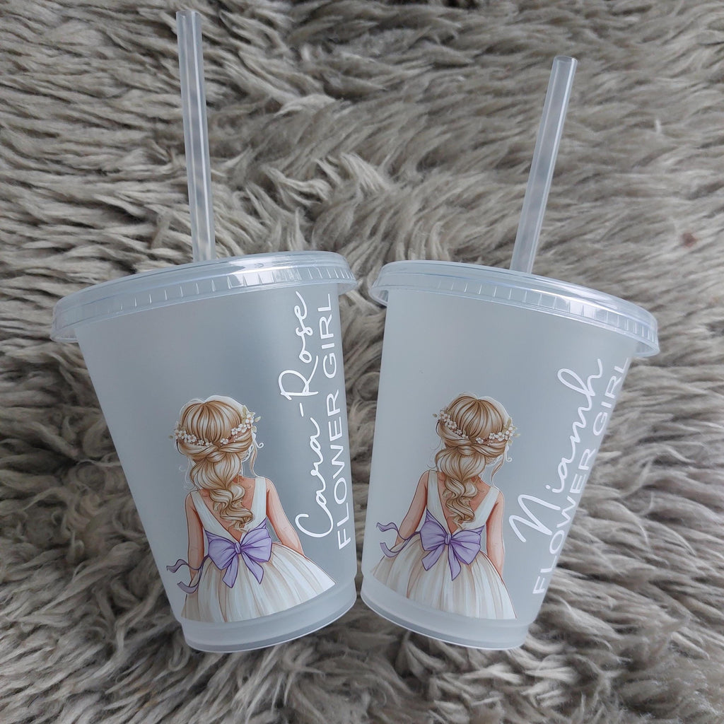 Personalised Flower Girl Cold Cup: Wedding Party Favour