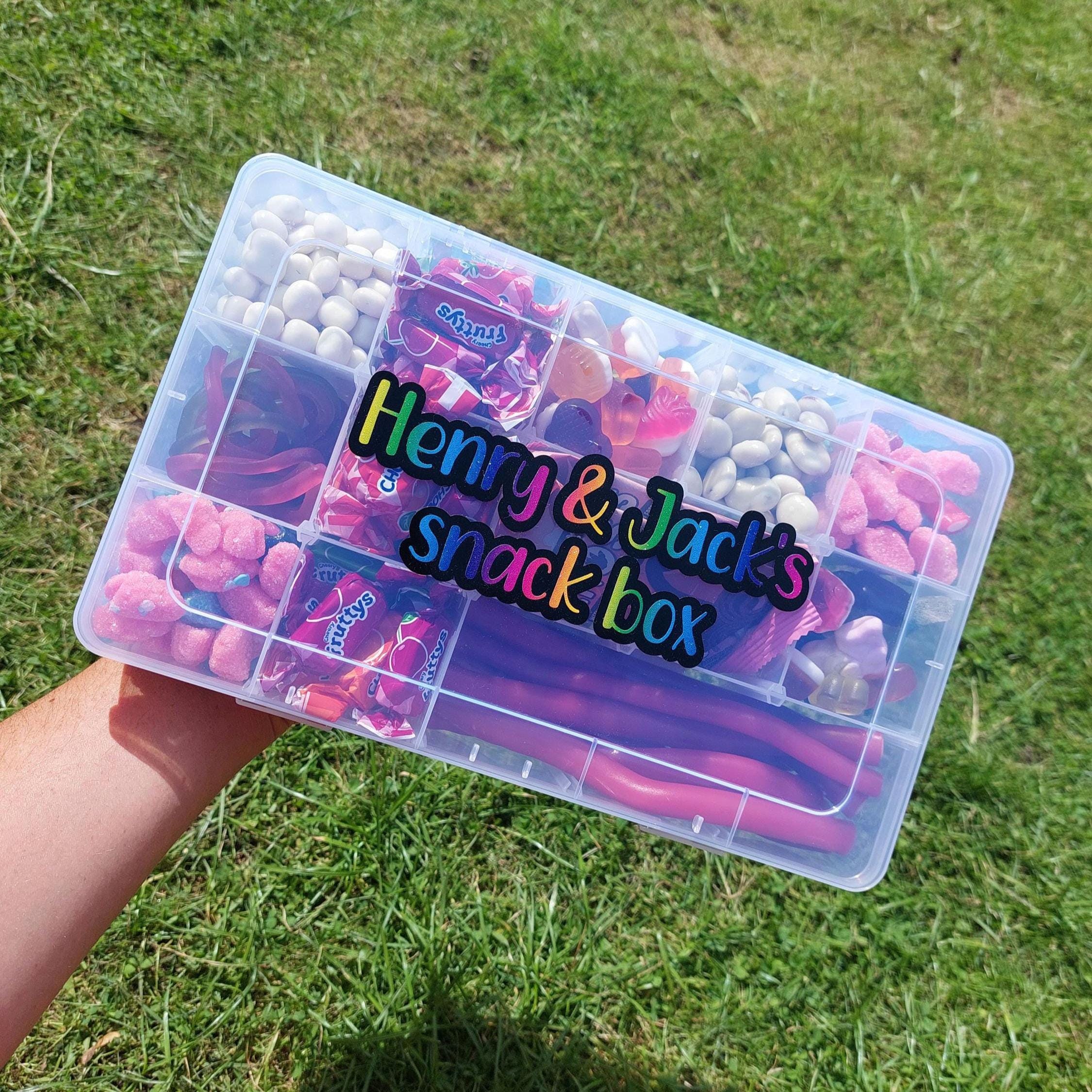 Personalised Travel Snack Box: Rainbow Writing, Removable Compartments