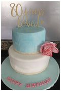 80 Years Loved Glitter Cake Topper: Birthday Celebration