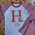Personalized Santa Christmas Pyjamas, Matching Family Cotton PJs