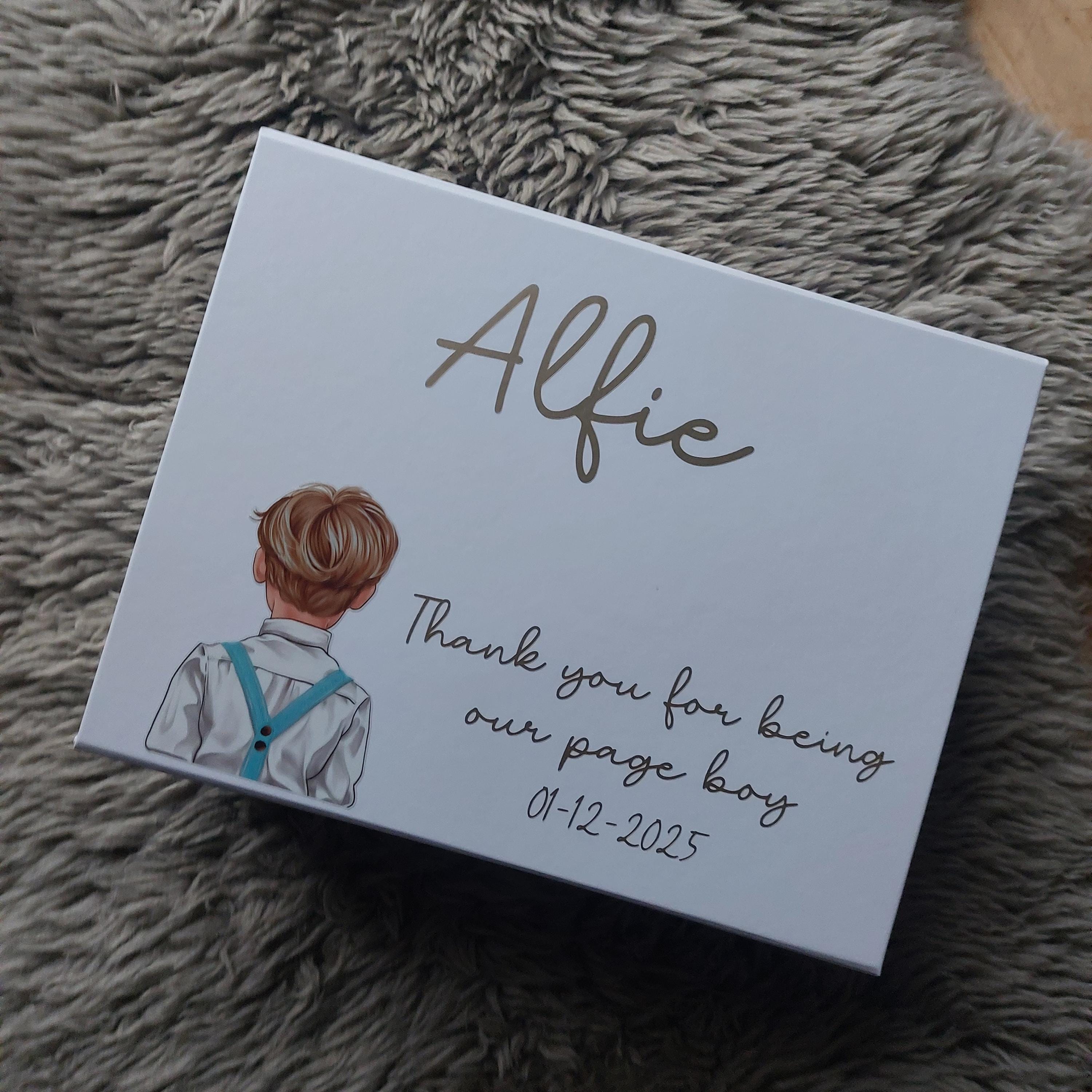 Personalised Page Boy Gift Box, Thank You Page Boy, Page Boy Favour