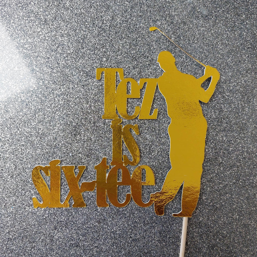 Personalised 60th Birthday Golf Cake Topper: Six-tee