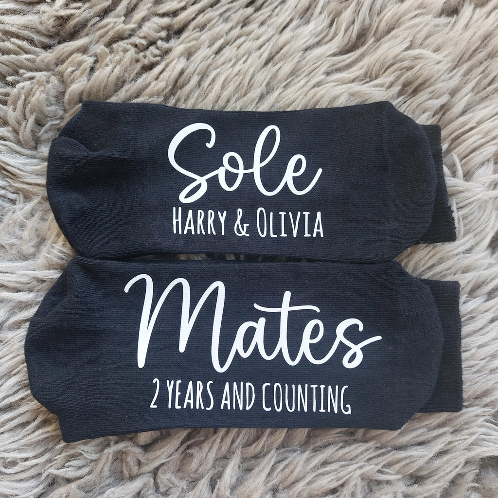 Sole Mates Personalised Socks, Wedding Socks, Groom Gift, 2nd Wedding Anniversary Gift