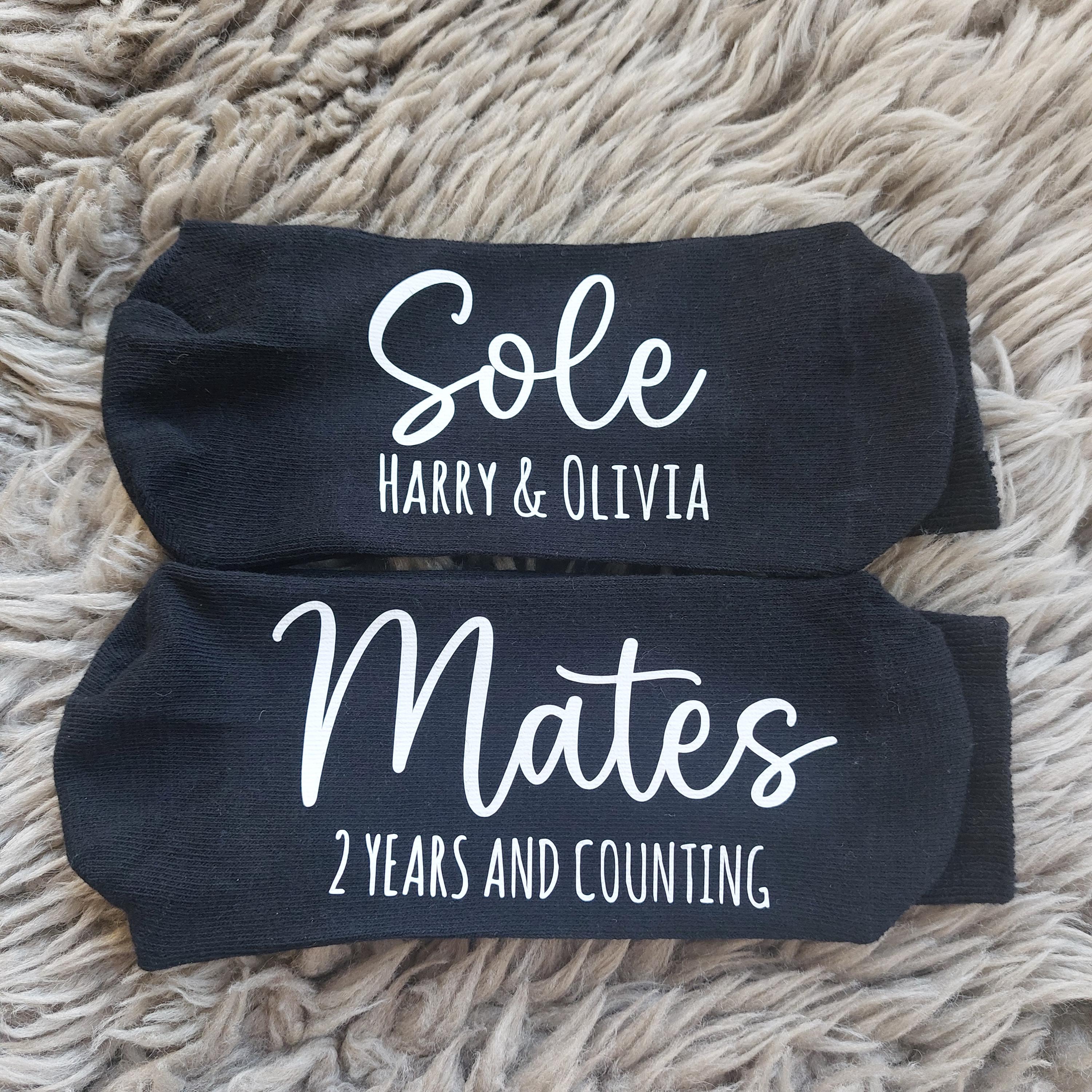 Sole Mates Personalised Socks, Wedding Socks, Groom Gift, 2nd Wedding Anniversary Gift