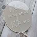 Painted Acrylic Birth Announcement Balloon: Baby Photo Prop