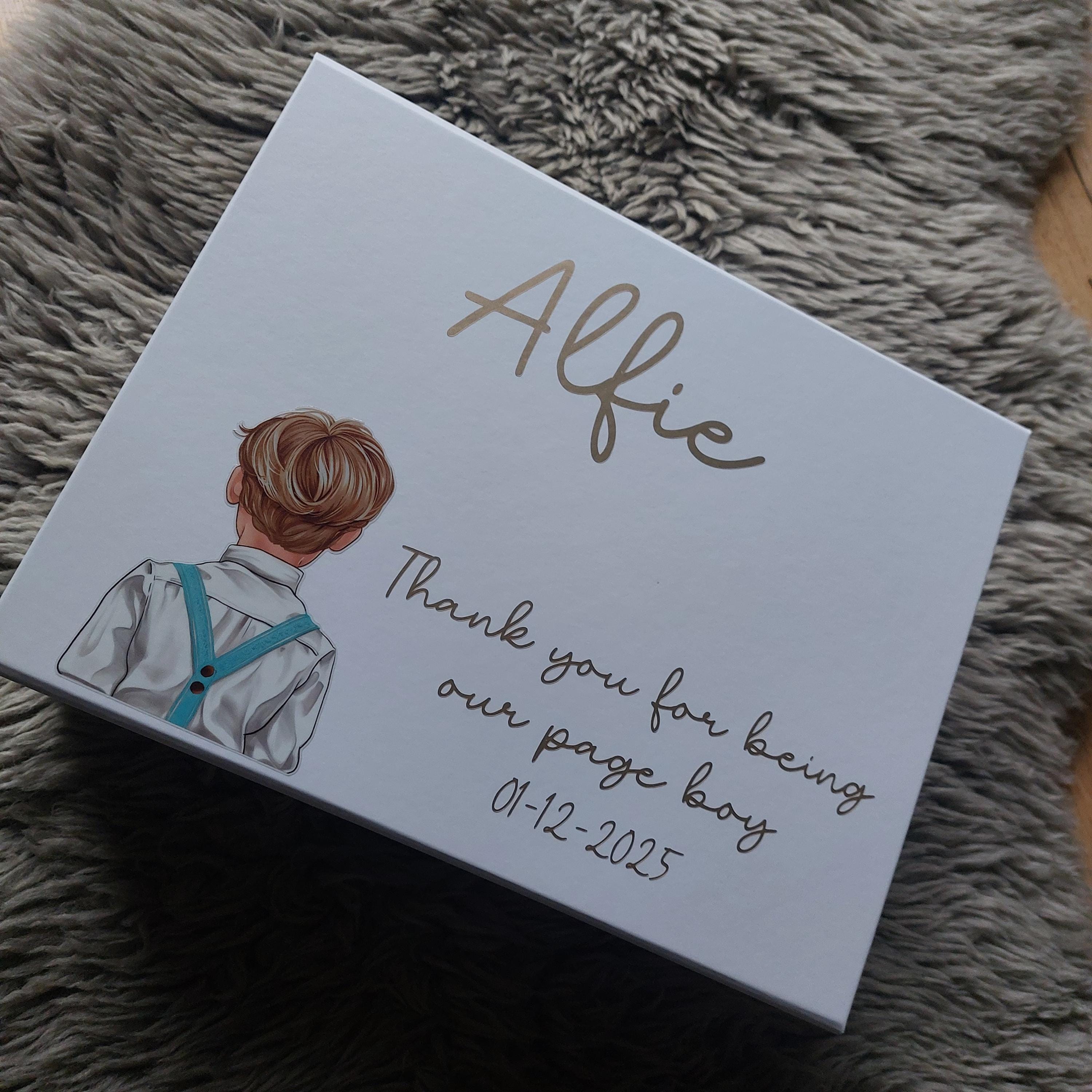 Personalised Page Boy Gift Box, Thank You Page Boy, Page Boy Favour
