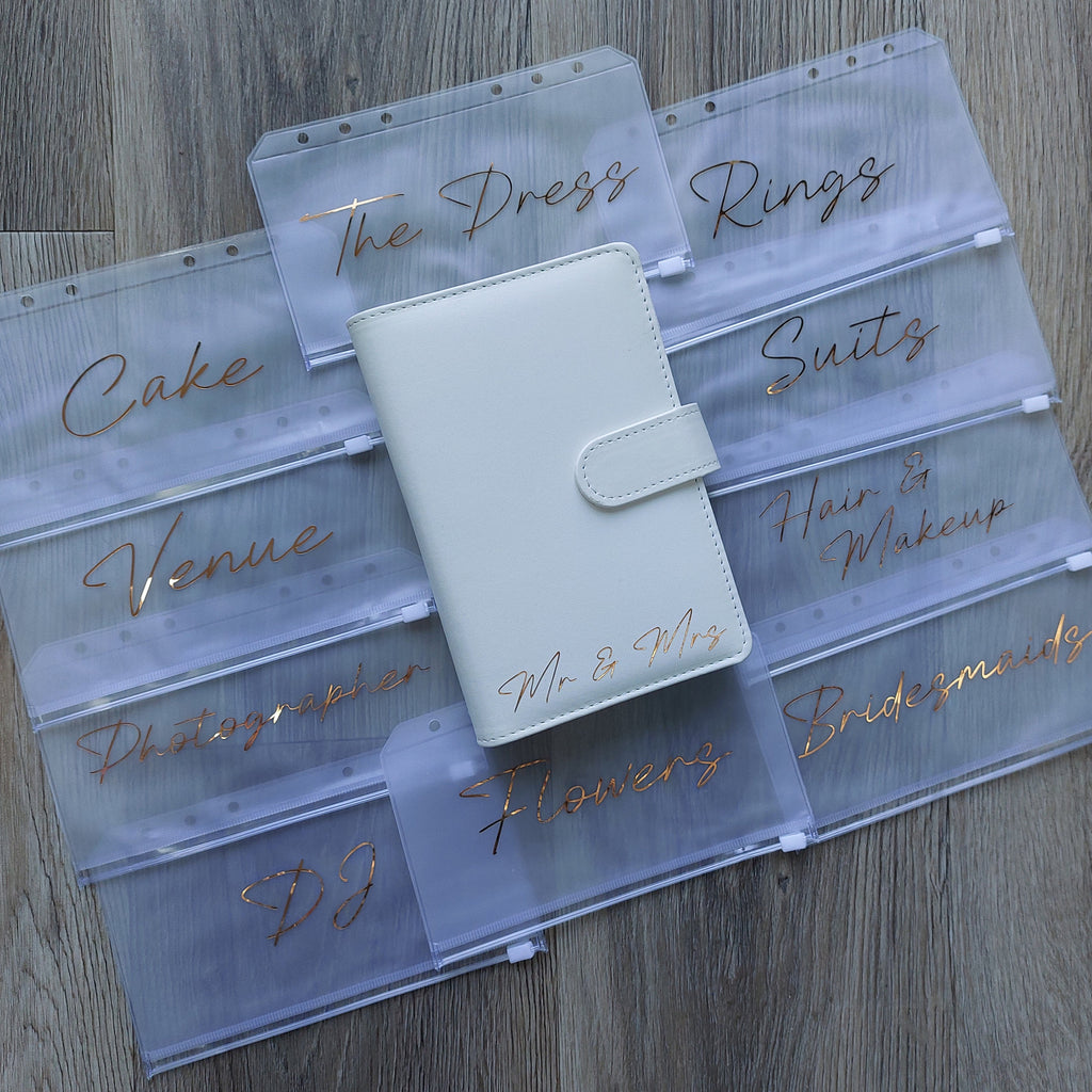 Personalised Wedding Budget Binder: Wedding Savings, A6 Planner with Cash Envelopes