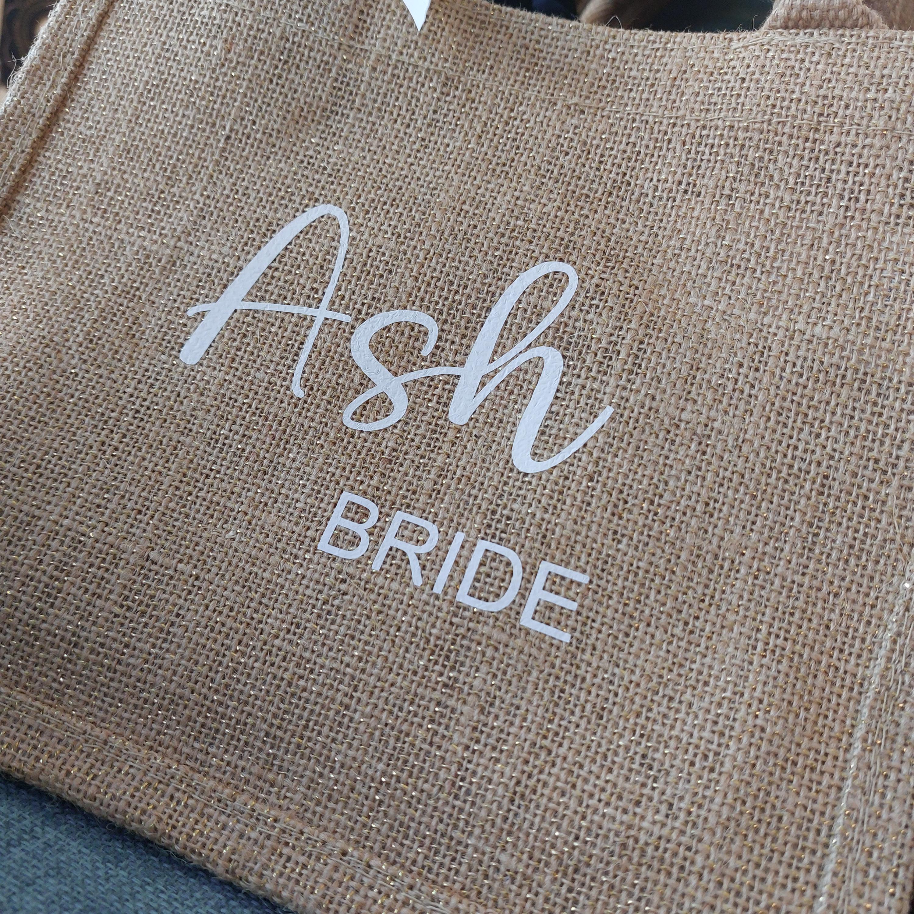 Personalised Bridesmaid Jute Bag, Hen Party Gift, Bridesmaid Gift Bag