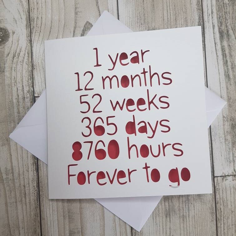 First Anniversary Card, 1st Anniversary Card, 1st Anniversary Gift, Paper Anniversary, First Wedding Anniversary, 1st Wedding Anniversary
