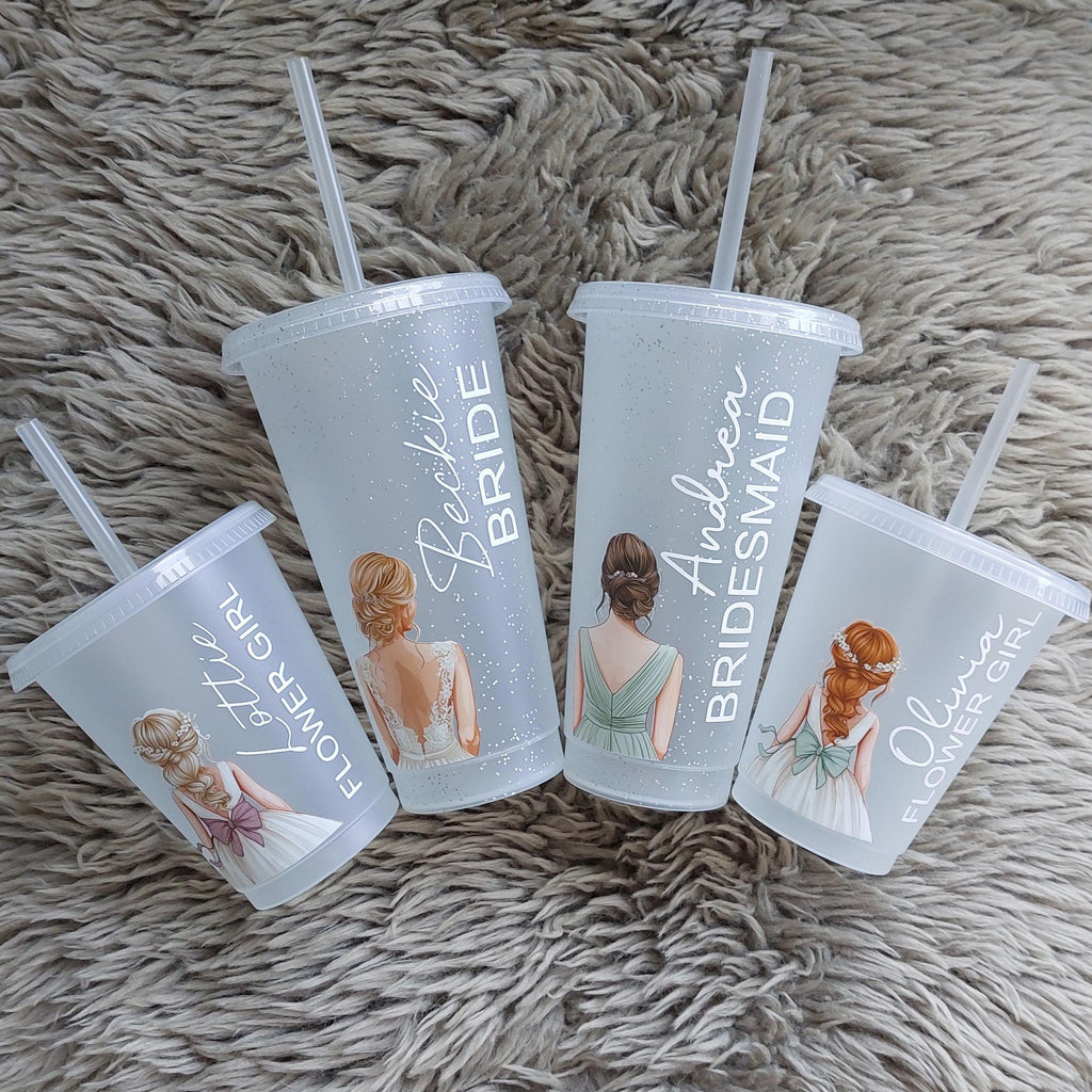 Personalised Flower Girl Cold Cup: Wedding Party Favour