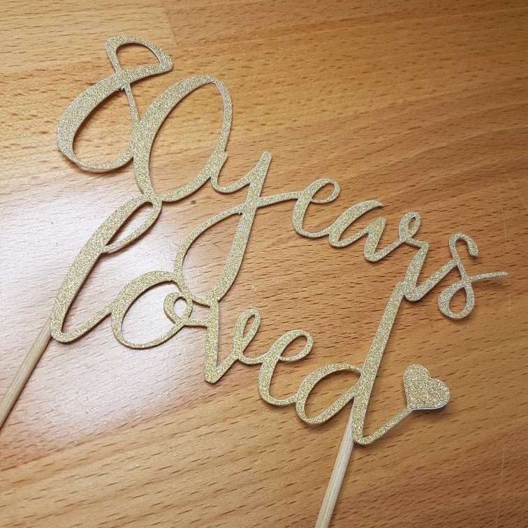 80 Years Loved Glitter Cake Topper: Birthday Celebration