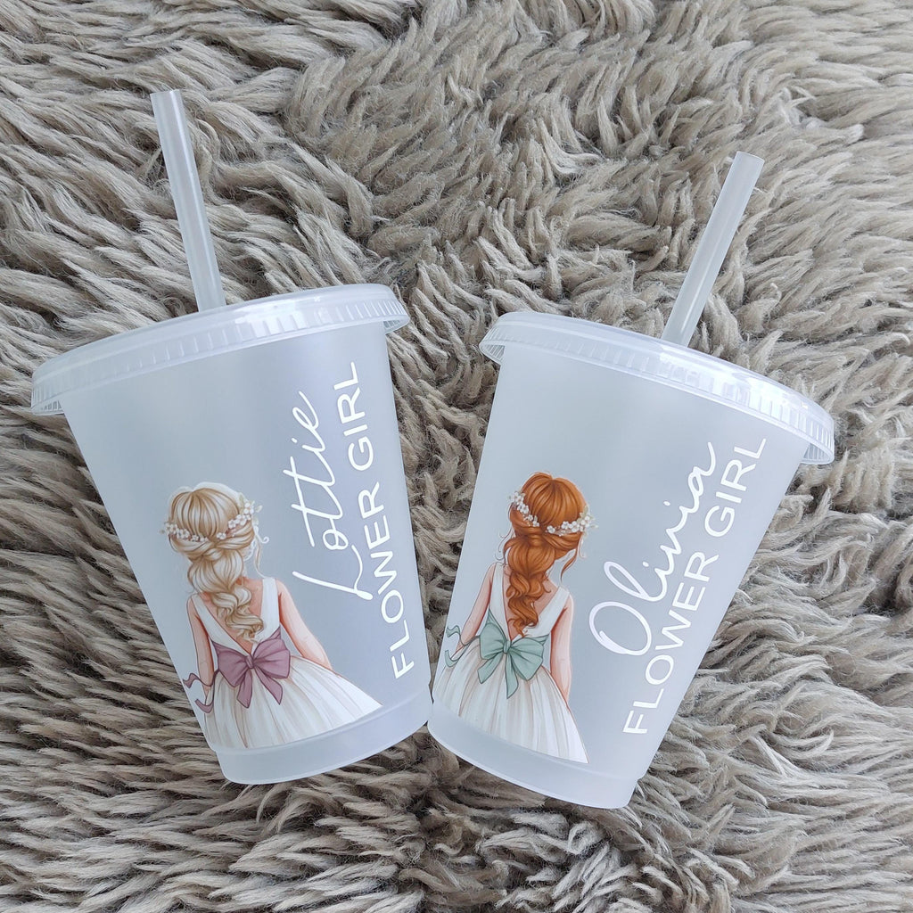 Personalised Flower Girl Cold Cup, Flower Girl Wedding Favour, Flower Girl Gift, Wedding Party Gifts, Flower Girl Cup, Bridal Party Gift