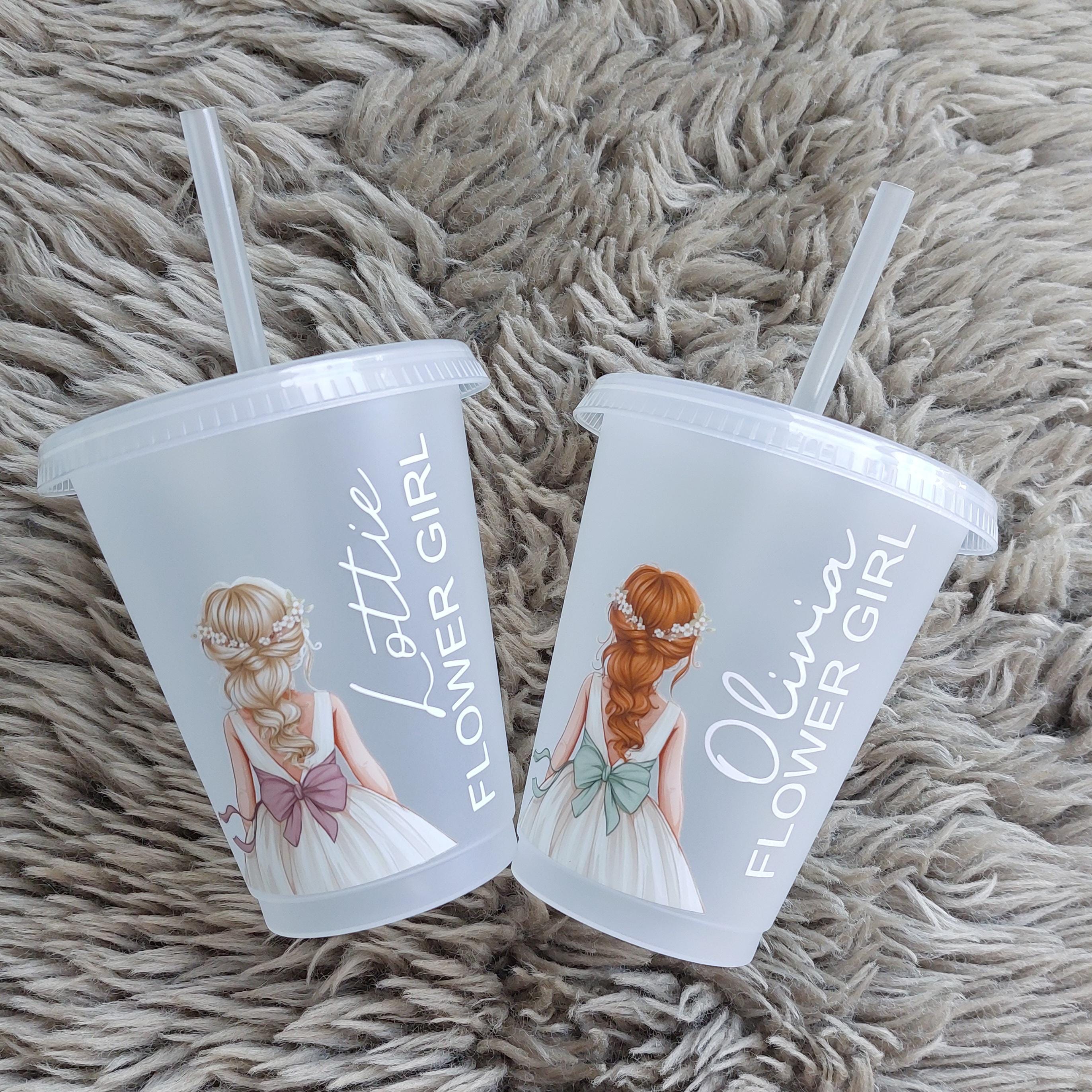 Personalised Flower Girl Cold Cup, Flower Girl Wedding Favour, Flower Girl Gift, Wedding Party Gifts, Flower Girl Cup, Bridal Party Gift