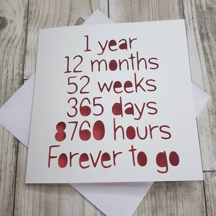 First Anniversary Card, 1st Anniversary Card, 1st Anniversary Gift, Paper Anniversary, First Wedding Anniversary, 1st Wedding Anniversary