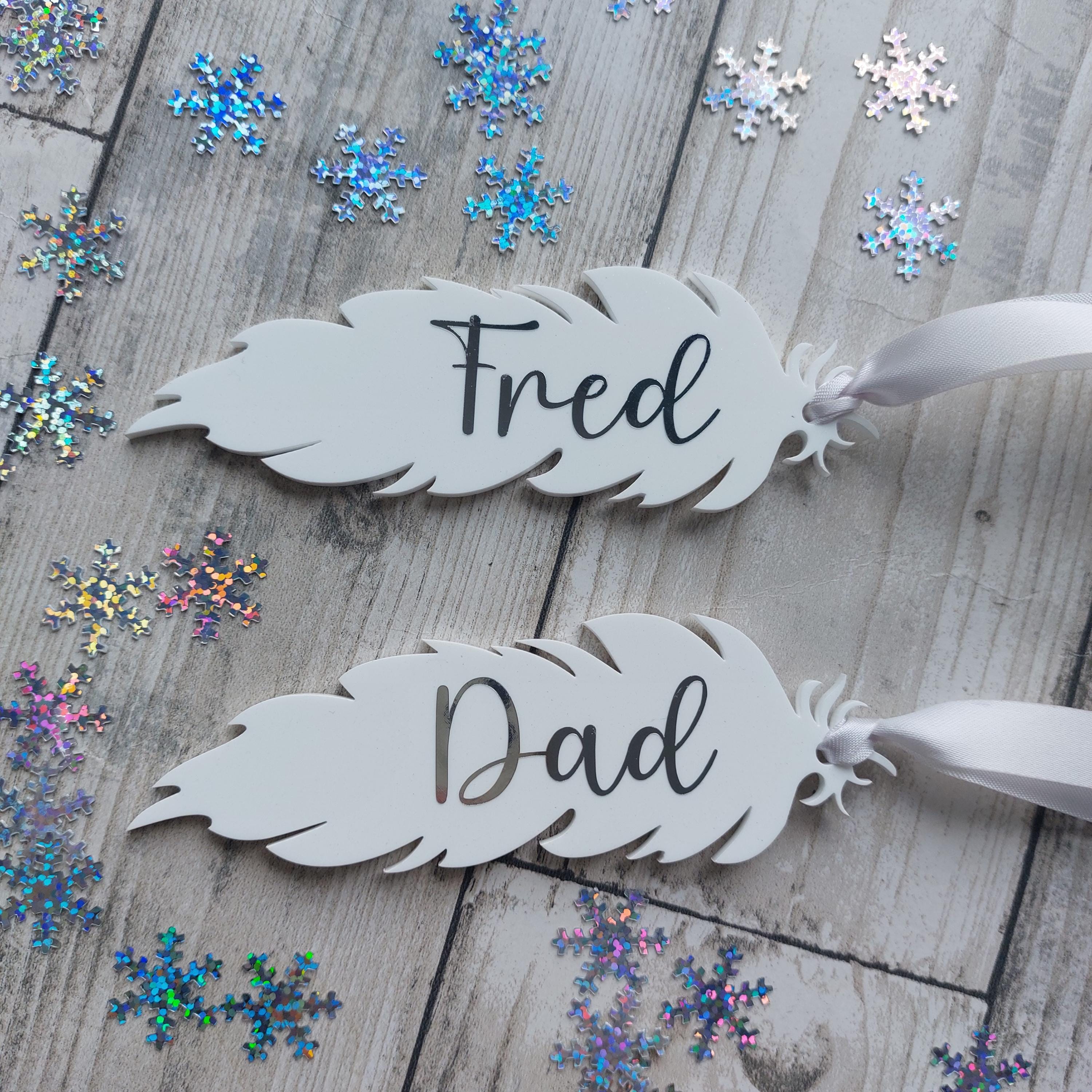 Personalized Memorial Feather Ornament: Bereavement Gift, In Memory Bauble