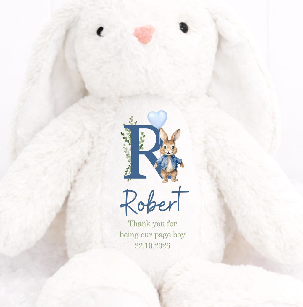 Personalised Page Boy Bunny, Page Boy Keepsake Gift, Thank You Page Boy Gift