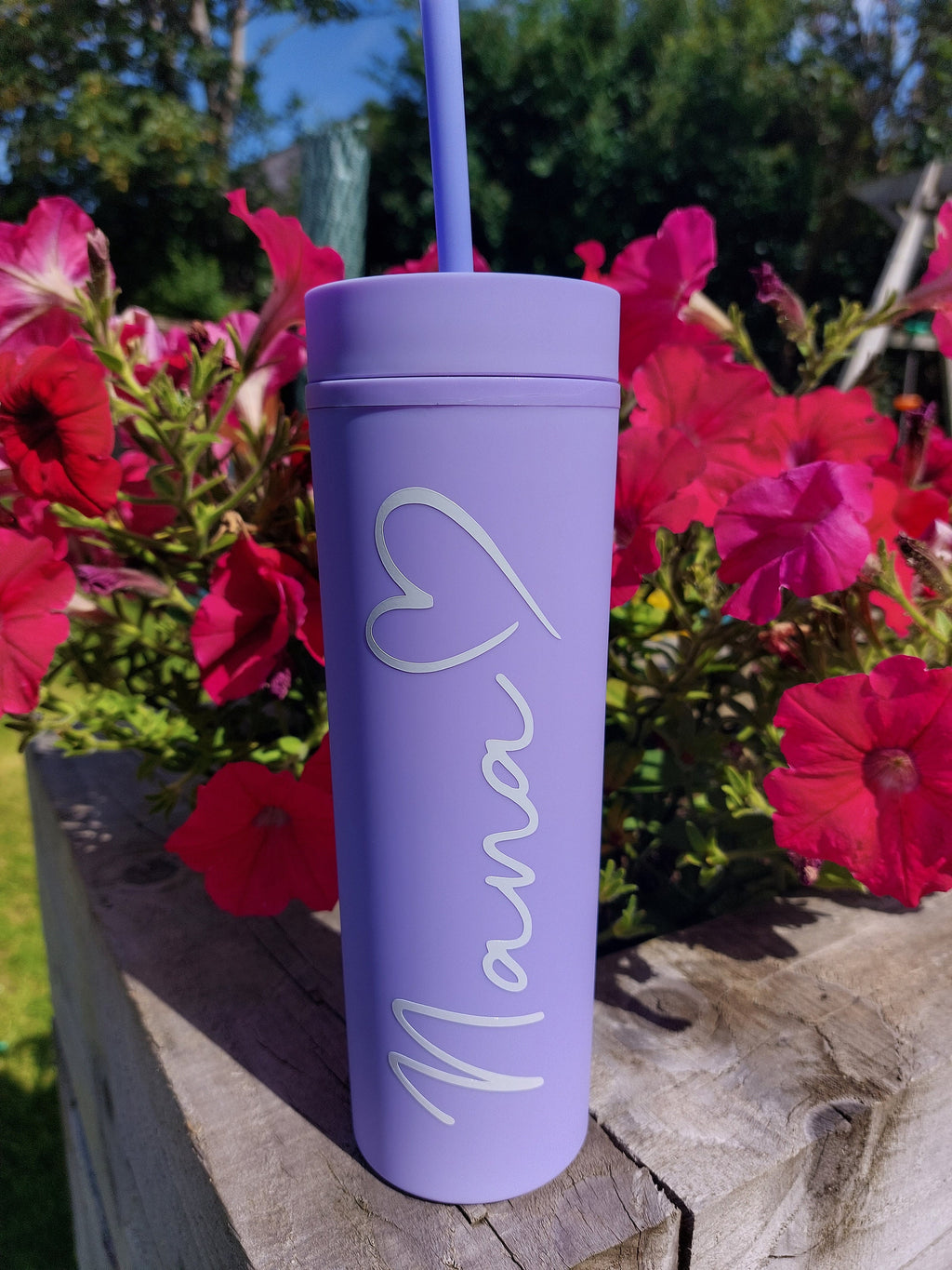 Personalised Water Bottle, 16oz Skinny Tumbler, Birthday Present, Summer Cold Cup, Bridal Party Gift