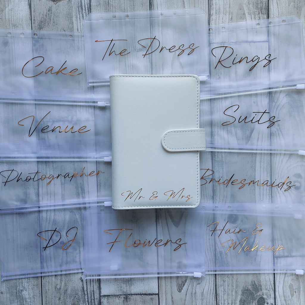 Personalised Wedding Budget Binder: Wedding Savings, A6 Planner with Cash Envelopes
