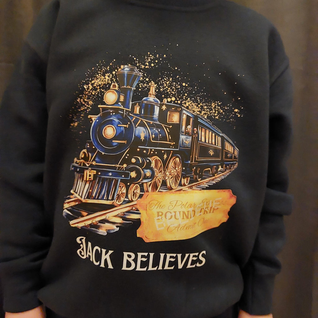 Personalised Kids Christmas Train Sweatshirt, Festive Jumper