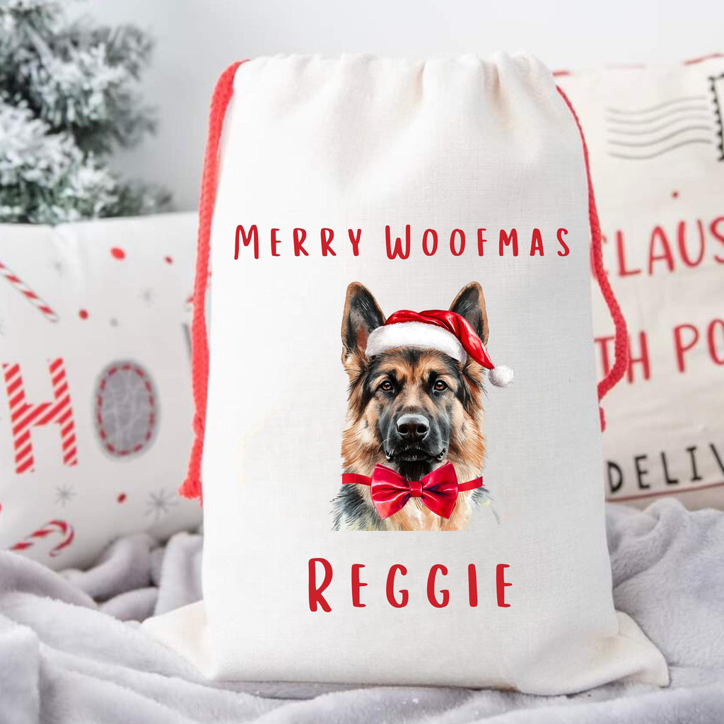 Personalized Dog Christmas Sack, Merry Woofmas Present Sack