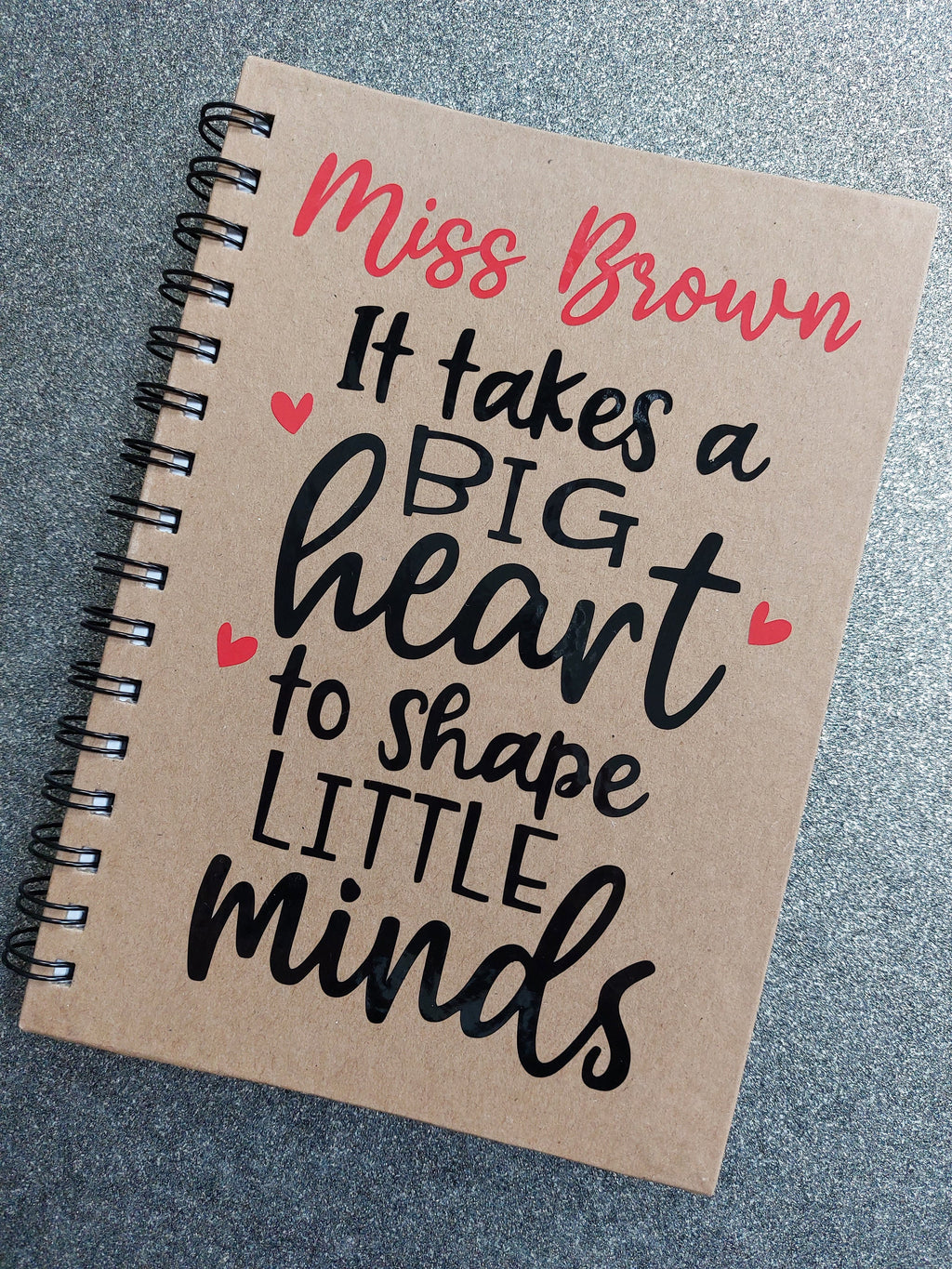 Personalised Teacher Notebook: Kraft A5, Thank You Teacher Gift