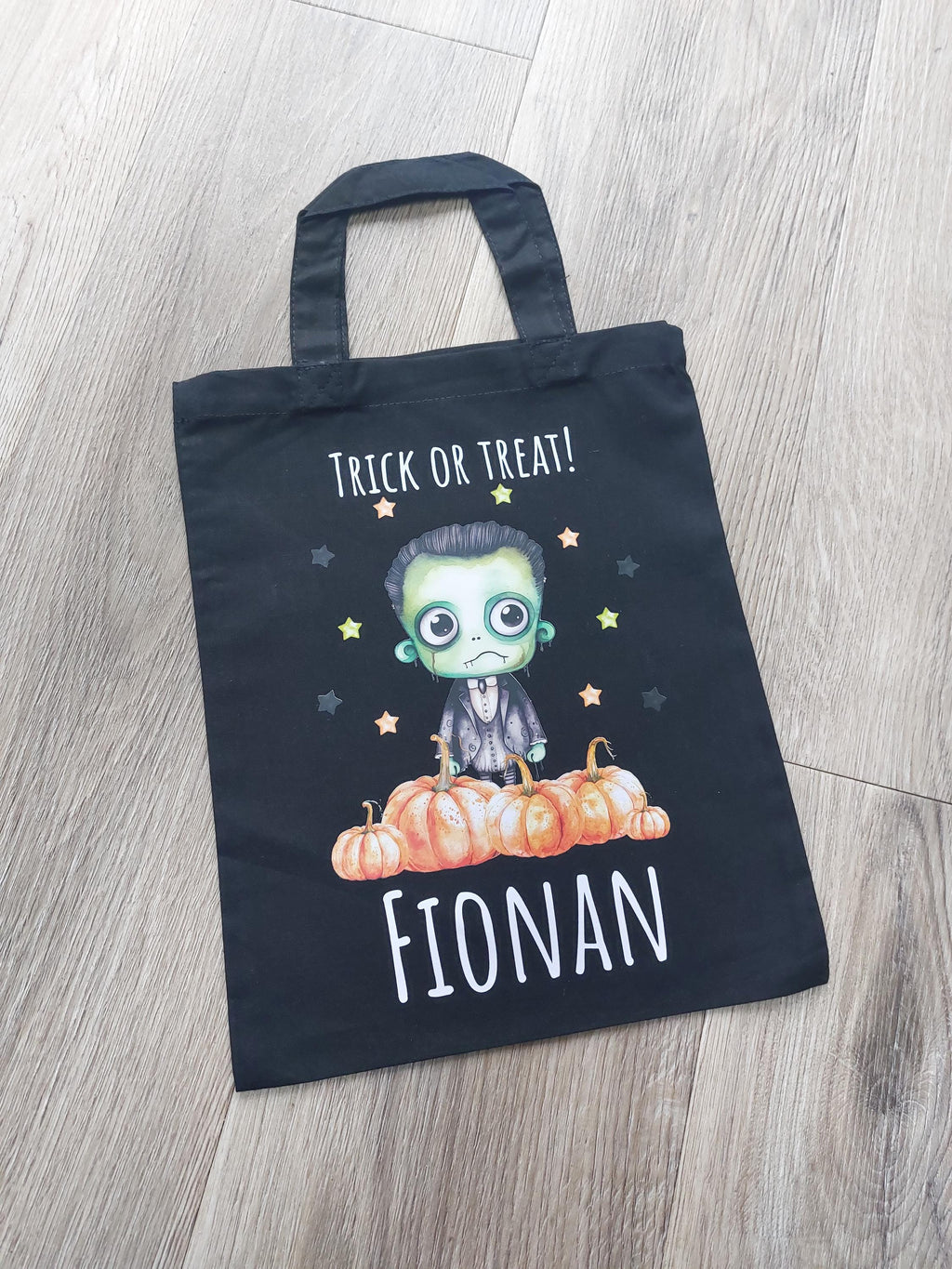 Personalised Halloween Trick or Treat Bag: Frankenstein, Dracula, Witch, Pumpkin