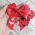 Personalised Christmas Hair Bow: Red Grosgrain Ribbon, Christmas Eve Box Filler