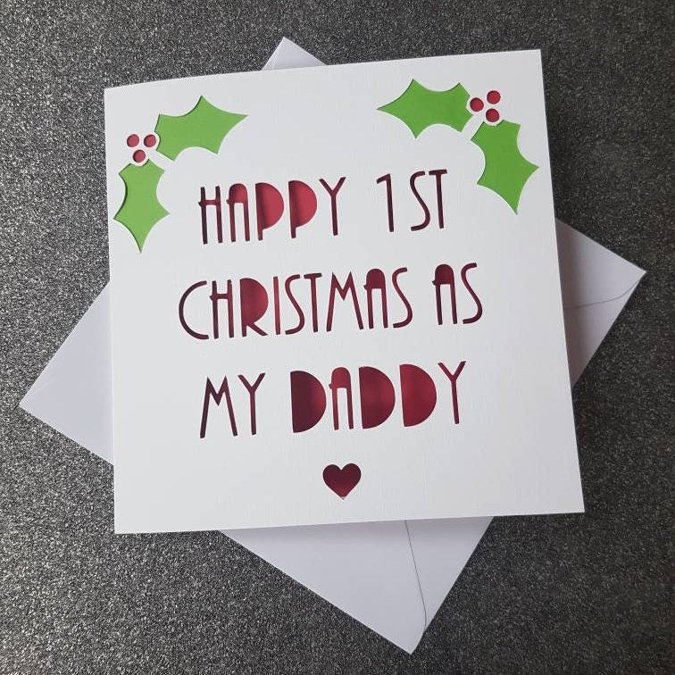 First Christmas as my Daddy Card, Handmade Papercut