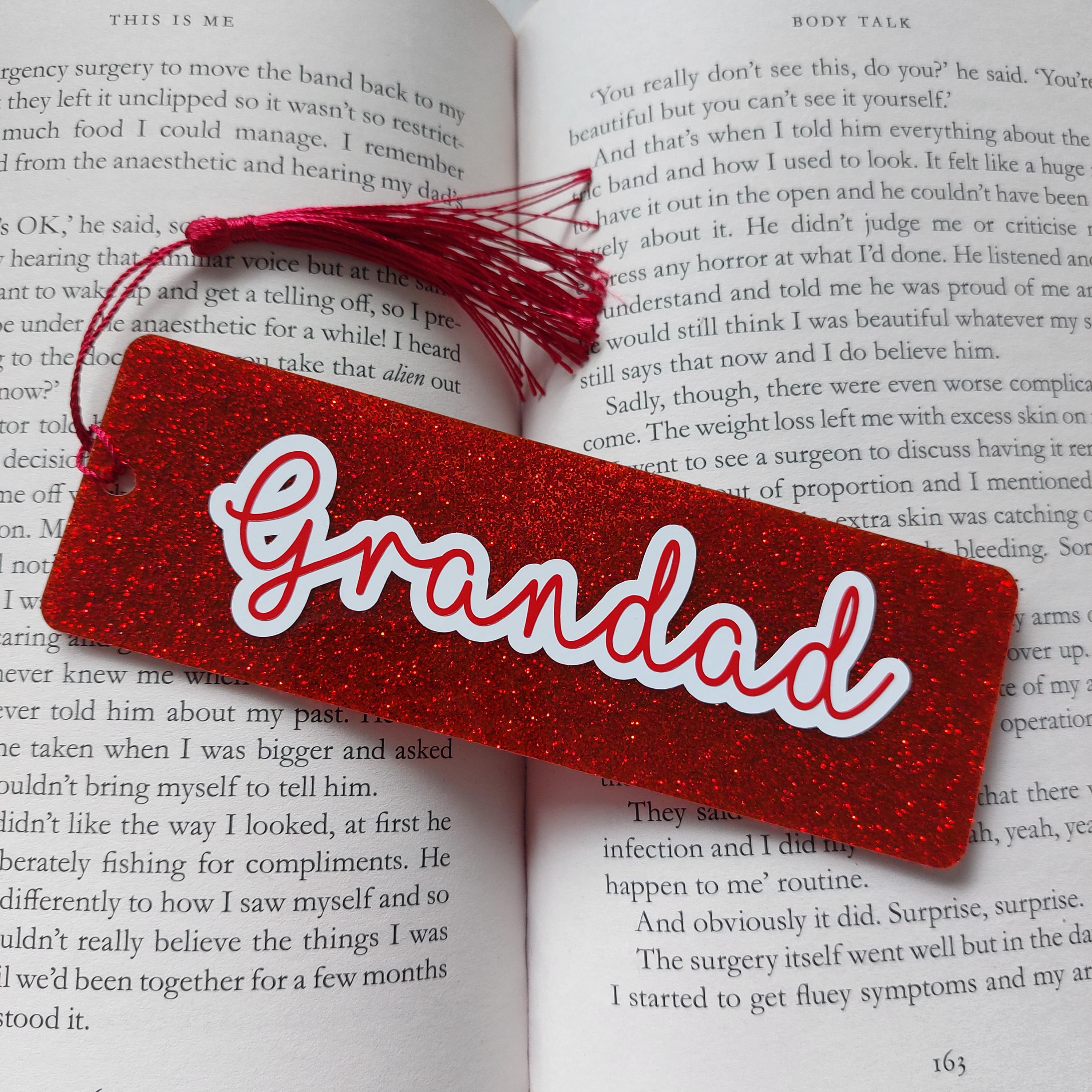 Personalised Glitter Acrylic Bookmark with Tassel