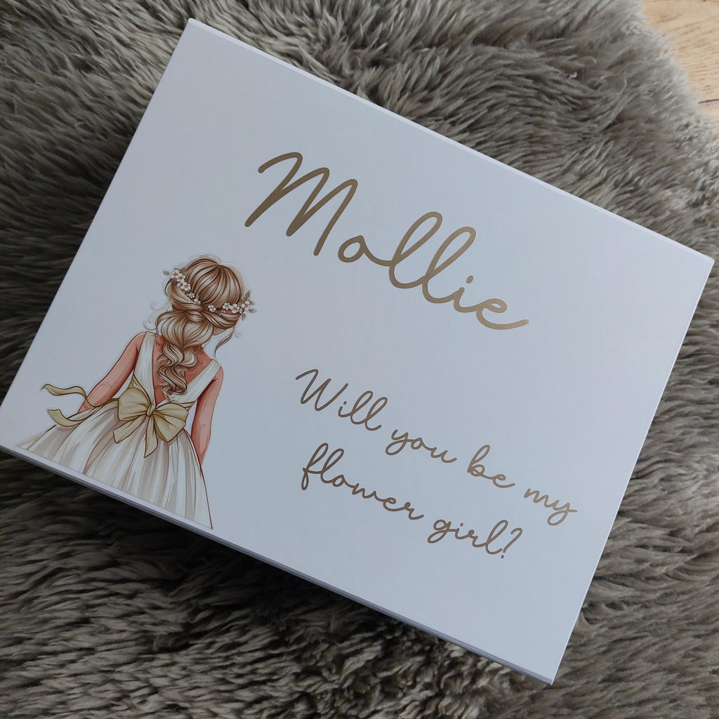 Personalised Flower Girl Proposal Gift Box, Will You Be Our Flower Girl Box