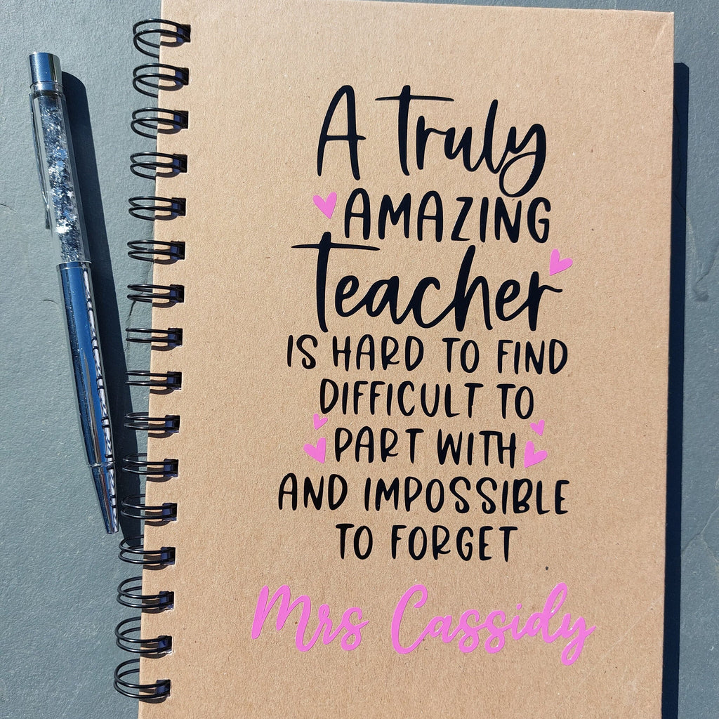 Personalised Teacher Appreciation Notebook: Teacher Thank You Gift, Kraft A5